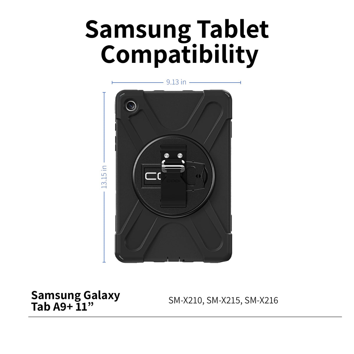 CODi Rugged Case for Samsung Galaxy Tab A9+ (10.9") Heavy Duty 3-in-1 Protective Tablet Case with 360° Shockproof Protection, Rotating Kickstand, Hand