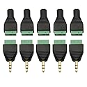 Didamx 10Pcs 3.5mm Stereo TRS Audio Video Male/Female to 3 Screw Terminal Balun Converter Adapter Connectors