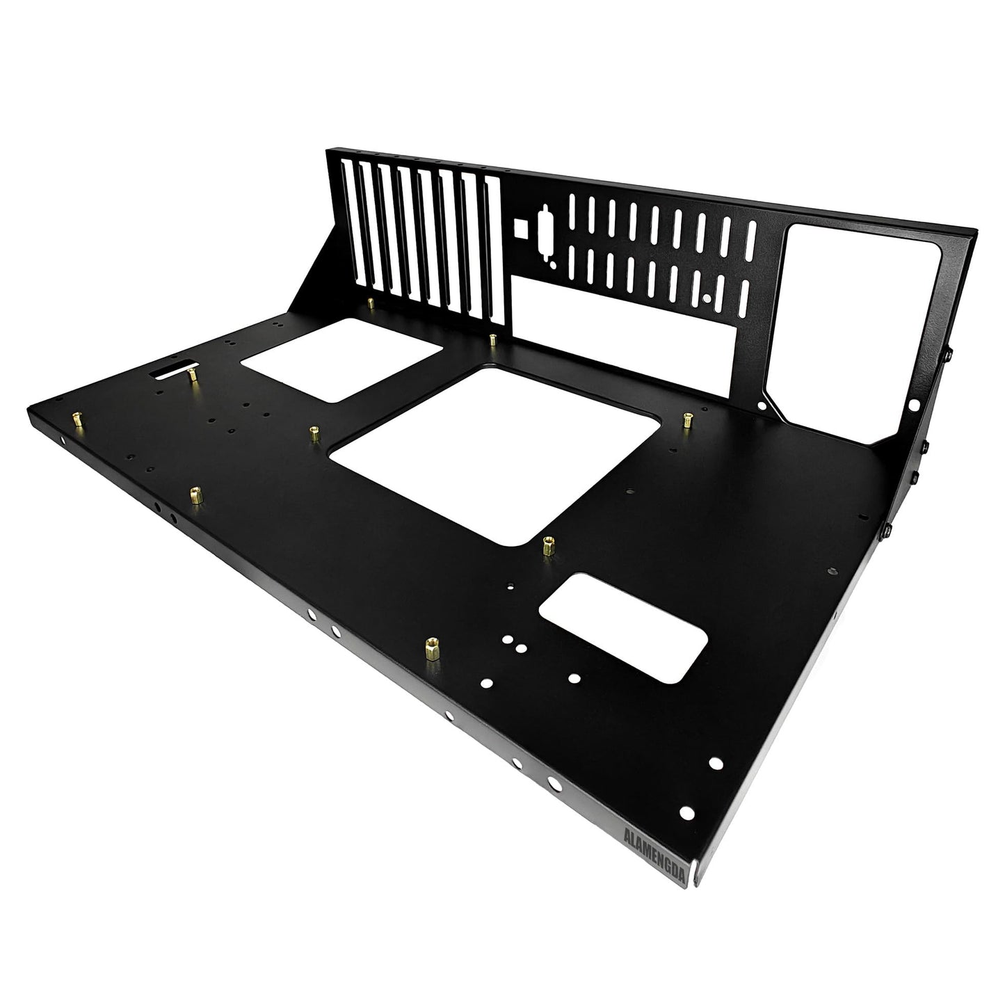 ALAMENGDA DIY Pc Test Bench, Open Chassis Case Rack for ATX/M-ATX/ITX Motherboards,Widely Body Heat Dissipation Design Open Air Pc Case, SSD