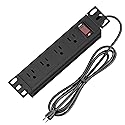 10" Rack PDU- 1U (4Outlets) 10-inch Mini Rack Power Distribution Unit with Protection (125V/15A 6ft Cable), Network Cabinet Rack Mount Power Strip