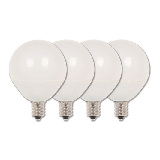 Westinghouse 4513120 60W Equivalent G16-1/2 Dimmable Soft White LED Light Bulb with Candelabra, Base Four Pack