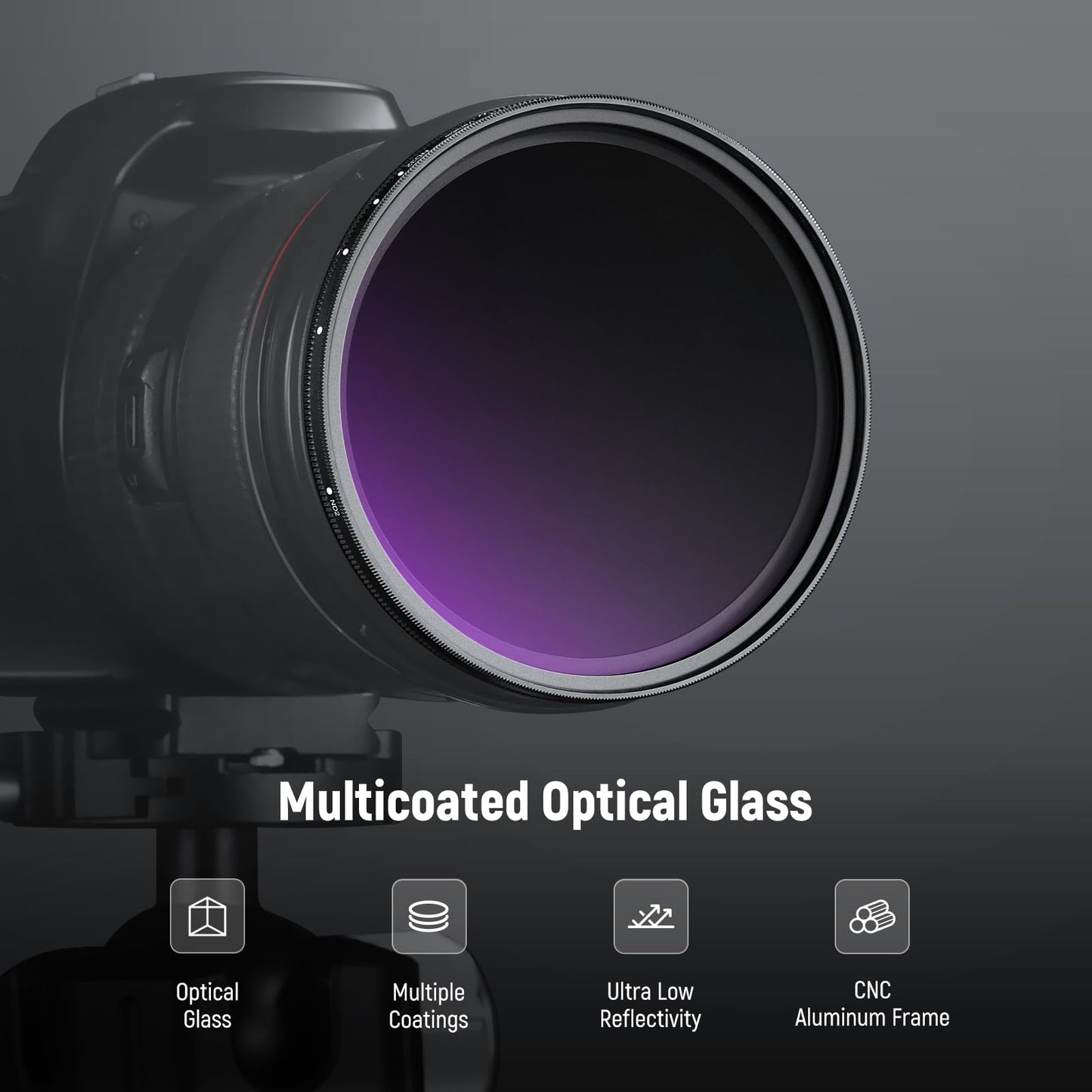 NEEWER 49mm Variable ND Filter with Lens Cap, Cleaning Cloth, ND2-32 (1-5 Stops) Precise Neutral Density Adjustment, Multicoated Optical Glass, Camera