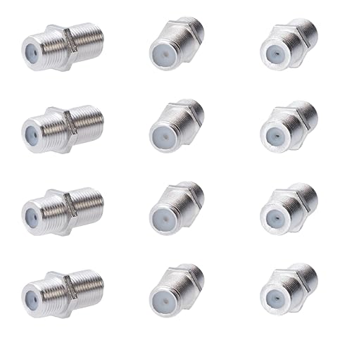 Cctv4Less F81 F-Type Female to Female Coupler, 4GHz RG6 Coaxial Cable Extension Connector Adapter for TV and Satellite - 100 Pack