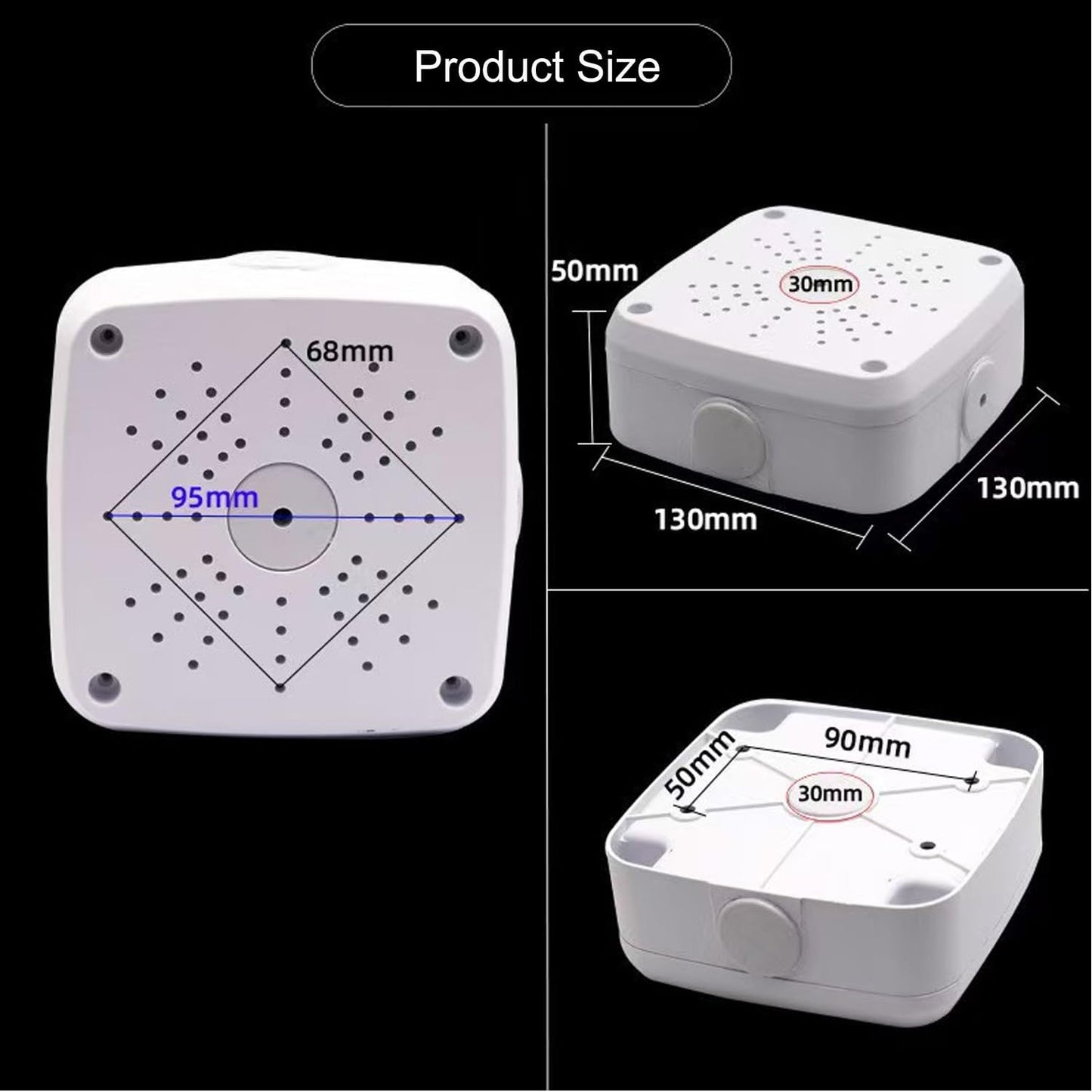 PUYREEINN Universal Dome Camera Junction Box,Security Camera Mount Bracket,CCTV IP Surveillance Cameras Holder, ABS Plastic Dome Camera Mount(1 Pack)