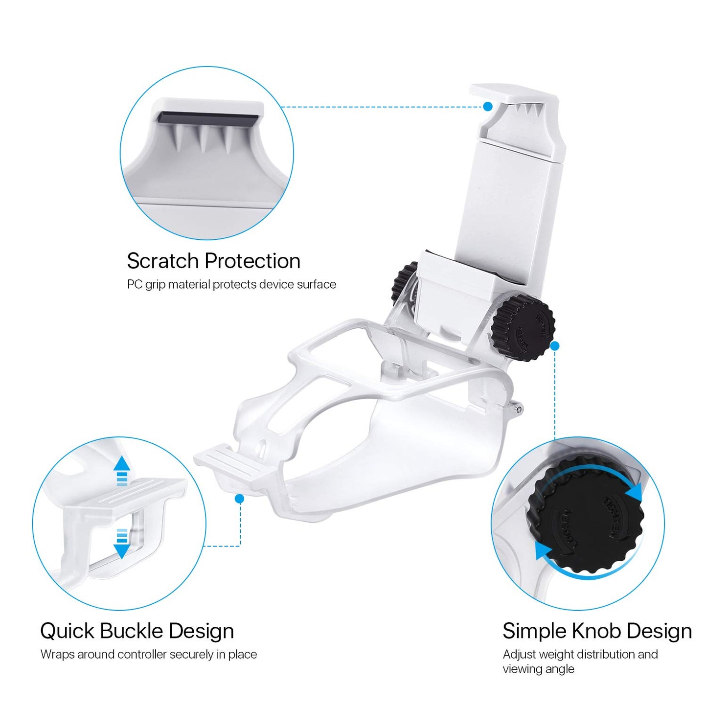 TNP PS5 Controller Phone Mount - Universal Phone Controller Mount for DualSense Controller - Adjustable Viewing Angle Mobile Gaming Clip for PS Remote