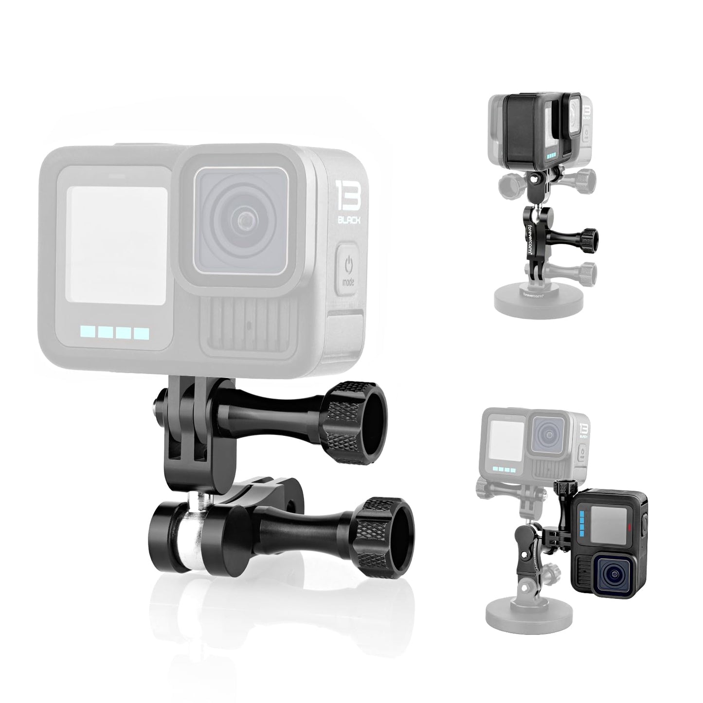 Forevercam Aluminum Extension Mount for Gopro Hero 13 12 11 10 9 8 DJI Osmo Insta360 AKASO and Other Action Camera 360° Rotary Extension Arm Ball