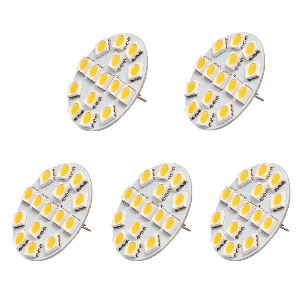 HERO-LED BG4-15T-DW Standard Back Pin G4 LED Halogen Replacement Bulb, 3W, 30W Equal, Daylight White 5000K, 5-Pack(Not Dimmable)