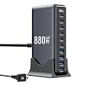 880W USB C Charger Block,10-Port USB C Charging Station GaN IV Travel Essentials Multiple Port Charging Station,140W Laptop Fast Charger Adapter