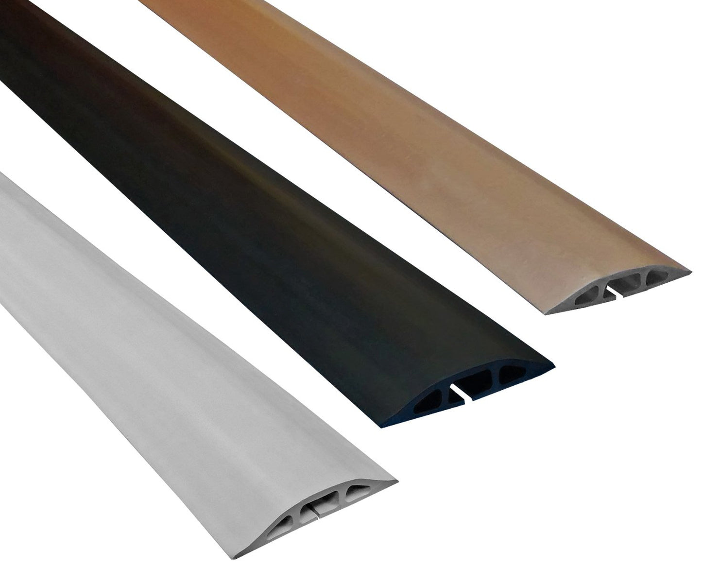 Electriduct D-2 Low Profile Rubber Duct Cord Cover Floor Cable Protector - 5 Feet - Gray (Raw Rubber Material)