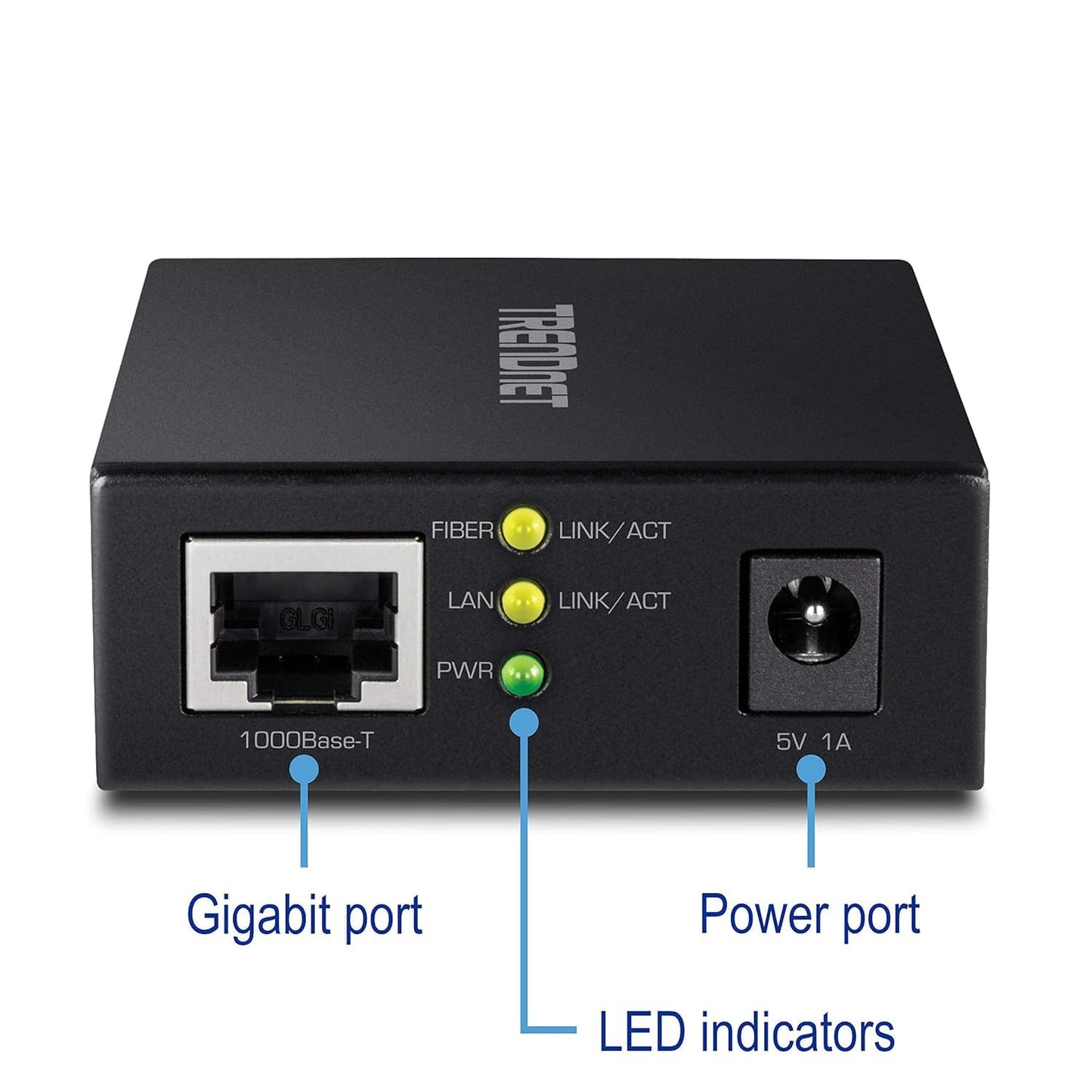 TRENDnet 1000Base-T to SFP Fiber Media Converter, Compact Design, 1000Base-T RJ-45 Port, 1000Base-SX/Lx SFP Slot, Mini Gbic, Multimode, Single-Mode