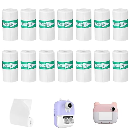 14Rolls Thermal Sticker Paper for Mini Printer Sticker Maker,53 X 28mm,Self-Adhesive Mini Thermal Printer Paper,White Portable Thermals Labels