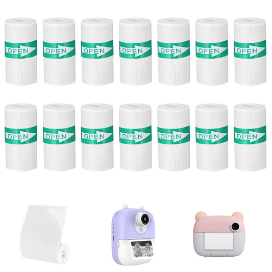 14Rolls Thermal Sticker Paper for Mini Printer Sticker Maker,53 X 28mm,Self-Adhesive Mini Thermal Printer Paper,White Portable Thermals Labels