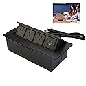 SunwyxTek Pop Up Power Outlet, Conference Table Recessed Power Outlet Desktop Socket with PD 20W USB C Fast Charge, Stainless Steel Receptacle Outlet