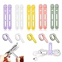 10Pcs Upgrade Silicone Cable Straps Cord Organizer, Reusable Cable Ties for Charging Cords Earphone Computer Wire Desk Cable Management Travel