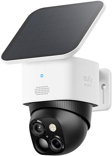 eufy Security SoloCam S340, Solar Security Camera, Wireless Outdoor Camera, 360 Degree Pan & Tilt Surveillance, No Blind Spots, 2.4 GHz Wi-Fi, No