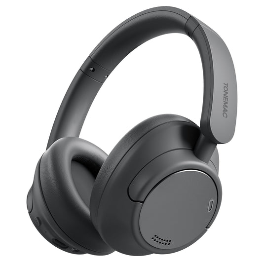TONEMAC H7Pro Bluetooth Headphones with -45dB Hybrid Active Noise Cancelling, 80H Playtime Wireless Over-Ear Headphones, Immersive Deep Bass Stereo…