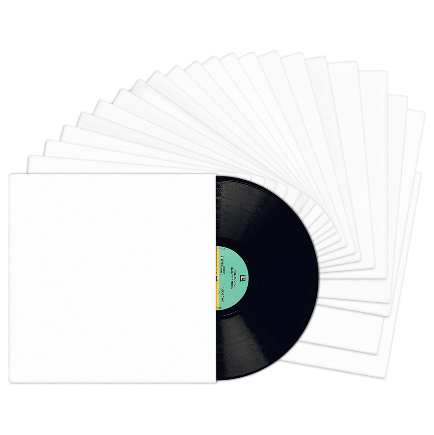 TunePhonik 12" LP Vinyl Record Jackets - White Coated w/ No Center Hole | 25-Pack | Made in USA