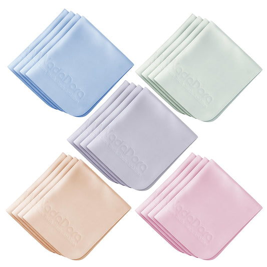 Nadadora Individually Wrapped Premium Microfiber Glasses Cleaning Cloths,20 Pack,Extra Thick,Soft and Dense