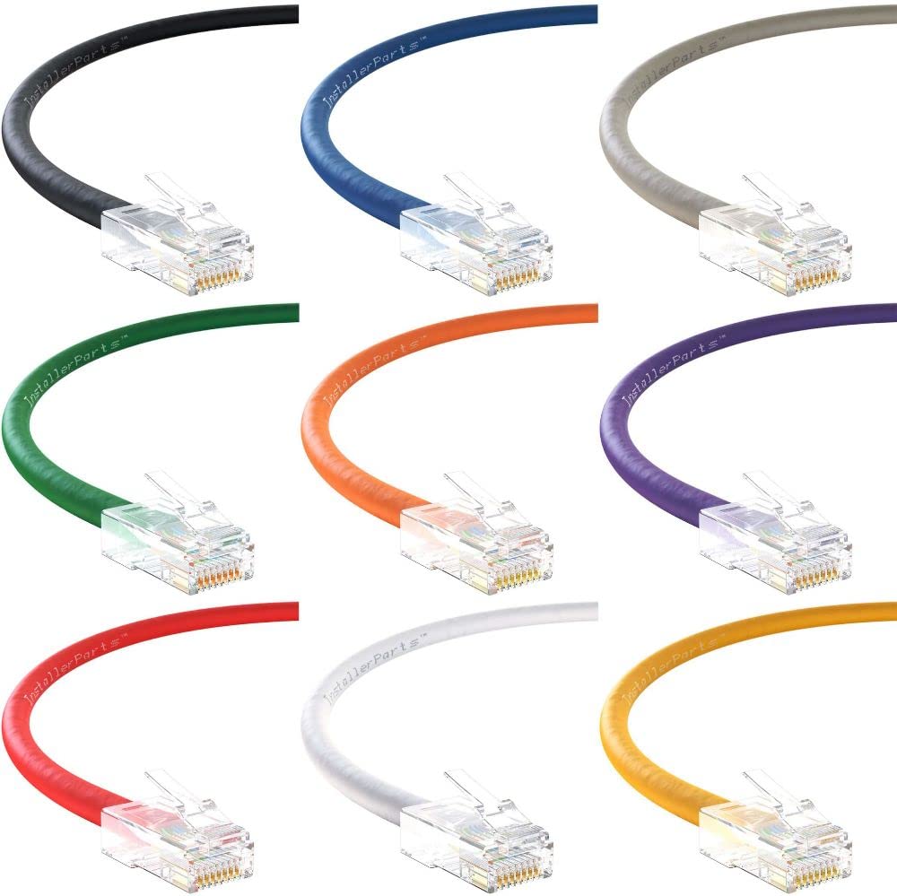 InstallerParts (10 Pack Ethernet Cable CAT5E Cable UTP Non-Booted 6 FT - Blue - Professional Series - 1Gigabit/Sec Network/Internet Cable, 350MHZ