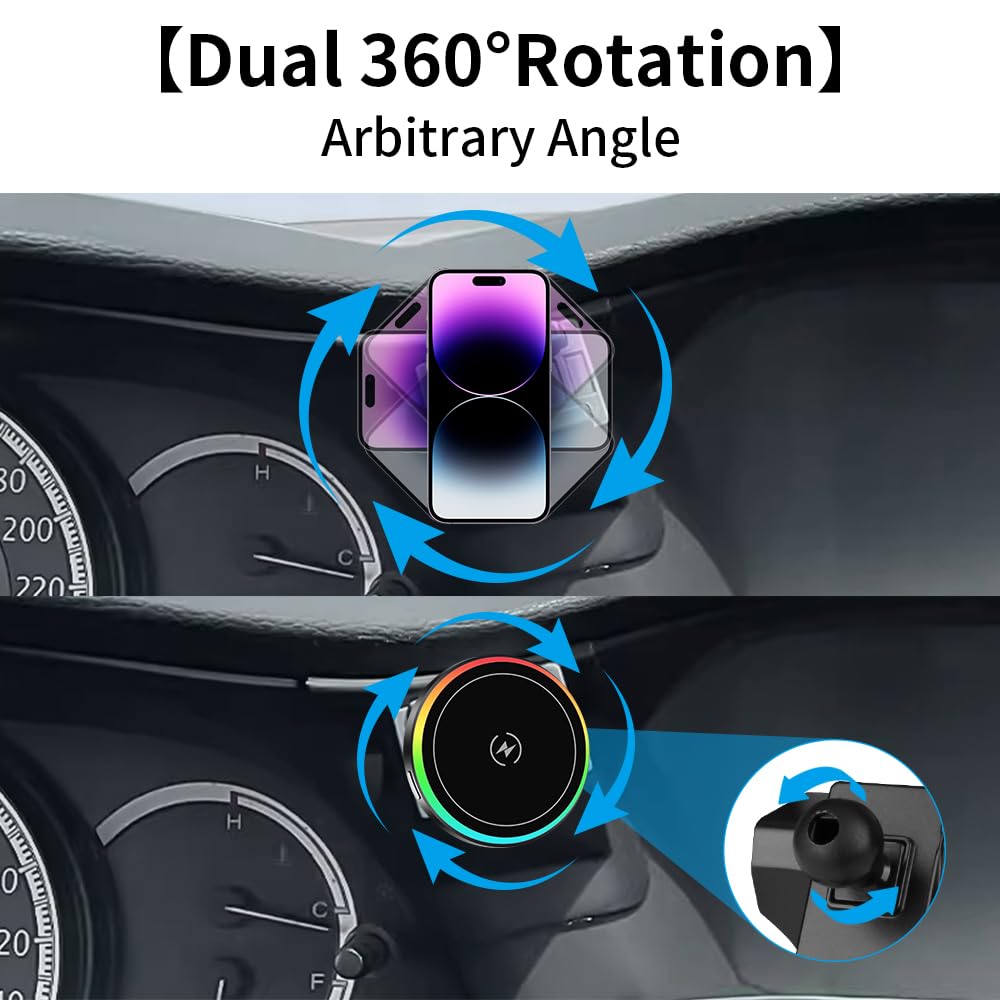 LUNQIN Car Magnetic Phone Mount for Honda Accord 2013 2014 2015 2016 2017 Auto Interior Accessories Best Cellphone Holder Fast 15W Wireless Charger