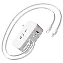 4-in-1 Retractable Wall Charger Dual USB Ports with Lightning and Type-C Cables, 45W iPhone Fast Foldable Charging Block, Travel Essentials 4-port USB
