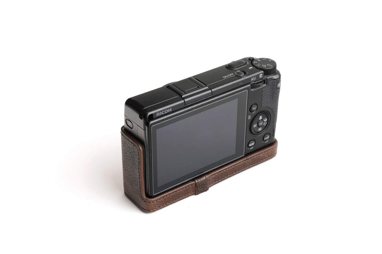 GR III Camera Case, BolinUS Handmade Genuine Real Leather Half Camera Case Bag Cover for Ricoh GR III GR3 Camera Bottom Opening Version + Hand Strap