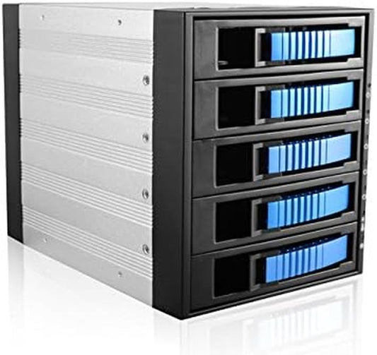 iStarUSA Group 3x5.25-5x3.5 SATA Raid Cage SATA w/Blue Tray Handle (BPU-350SATA-BLUE)