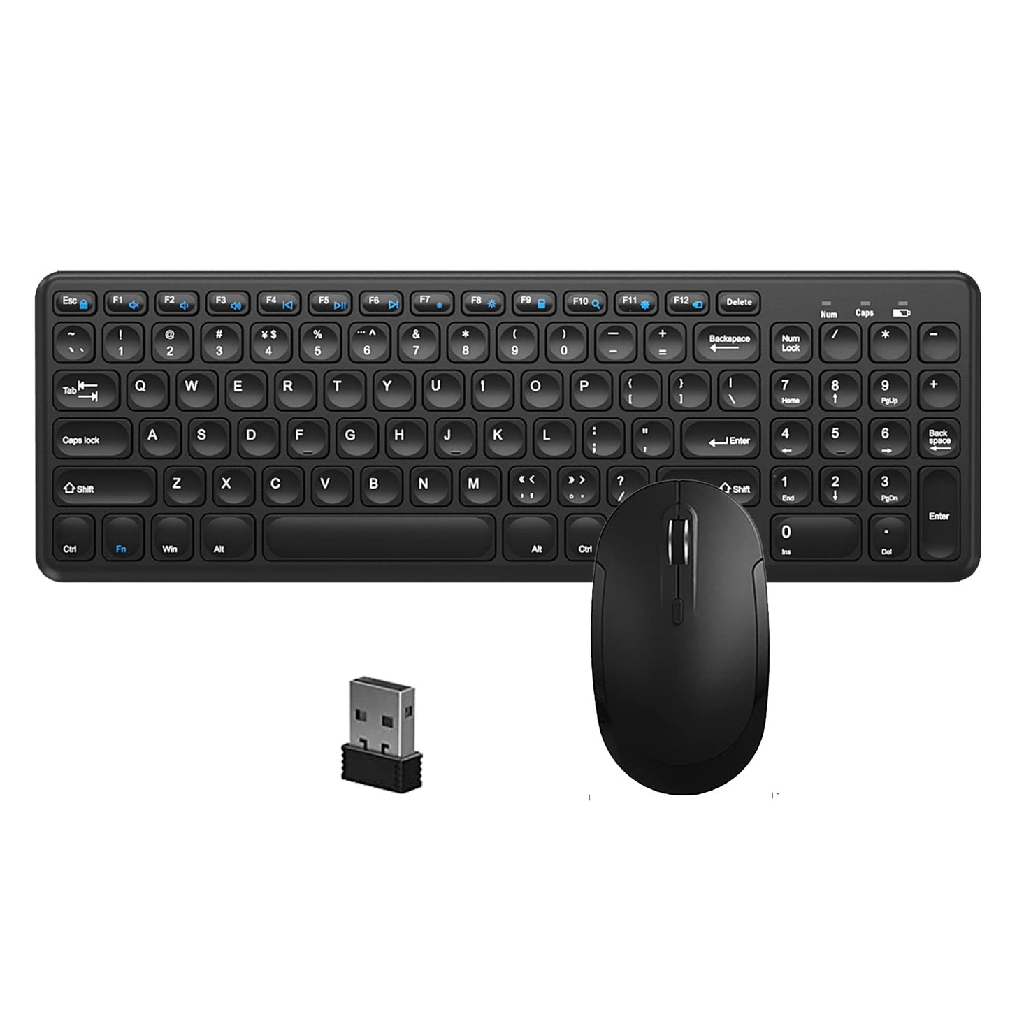 Wireless Keyboard and Mouse Combo,JieruiDeng 2.4Ghz USB Cordless Slim Silent Keyboard and Mouse Kit Home Office Game Use for Computer,Laptop,PC
