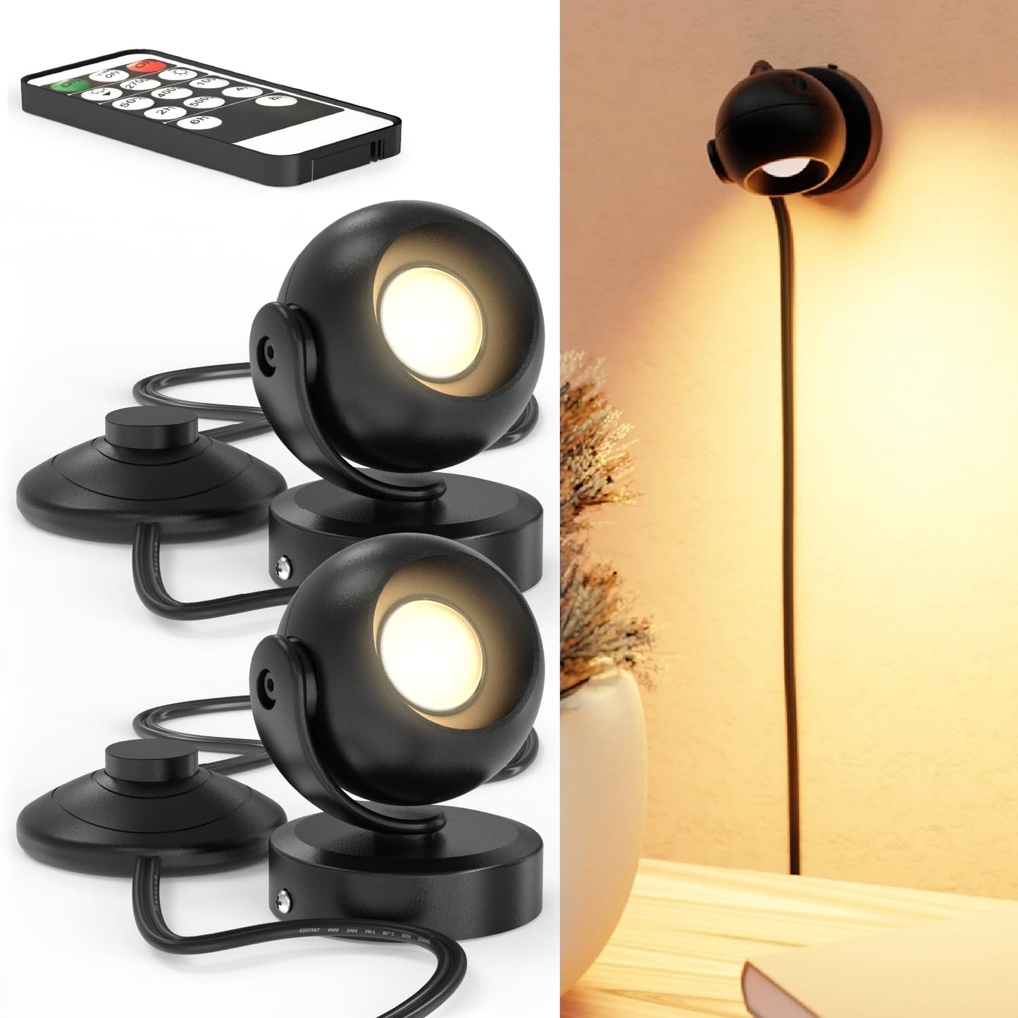 Sunco Spot Lights Indoor, LED Uplighting Ceiling Spotlight Fixtures, Plant Light Décor, 300 LM, 3W, Selectable CCT 2700K/4000K/5000K, 50000 Lifetime