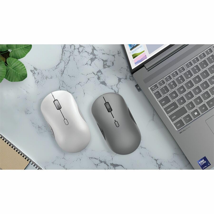 Lenovo 700 Multi-Device Wireless Mouse, Bluetooth or 2.4 GHz USB-A Connection, Connect up to 3 Devices, 36 Month Battery Life, Luna Grey