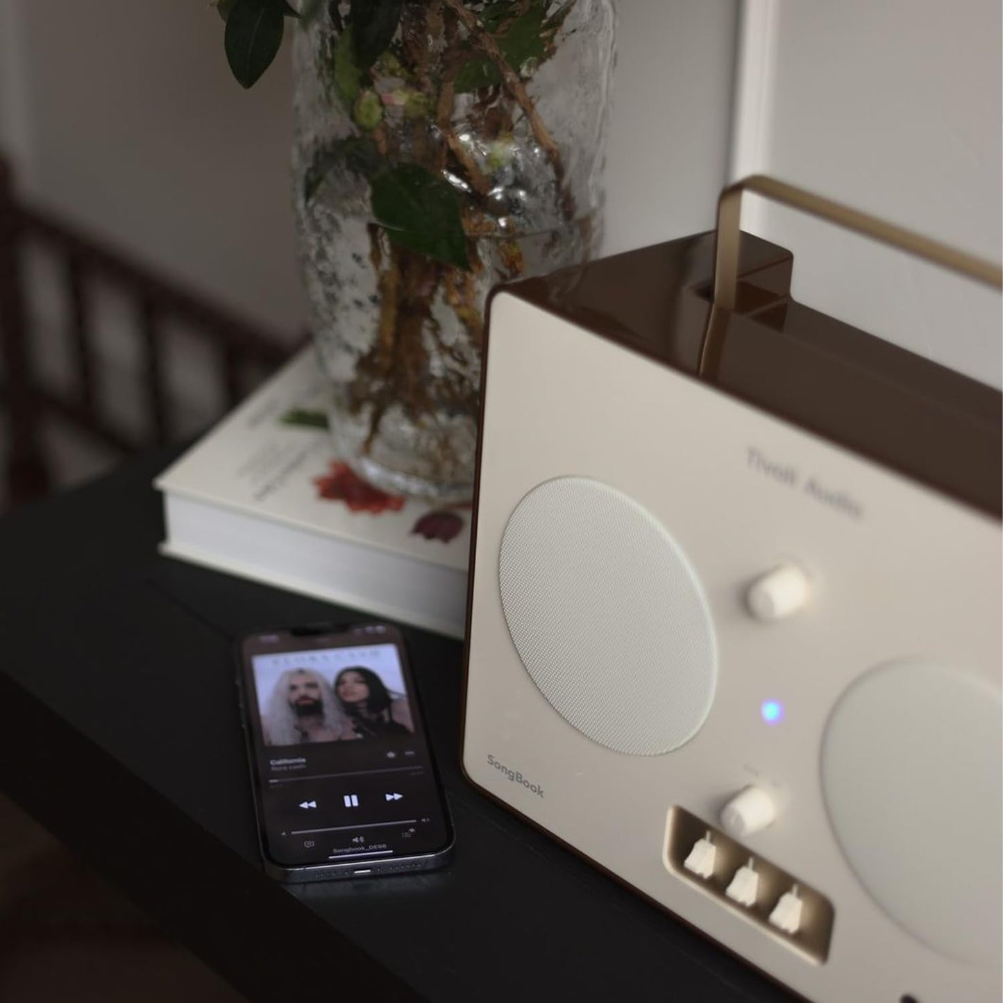 Tivoli Audio Songbook, Premium Bluetooth Sound System with 1/4" Auxiliary Input and Built-in Preamp (Cream/Brown)
