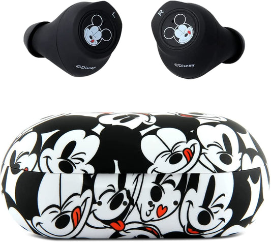 Disney Mickey Mouse Bluetooth Earbuds with Charging Case- Bluetooth Wireless Headset with Built-in Mic and 30 Hours of Playtime- Mickey Mouse Gifts
