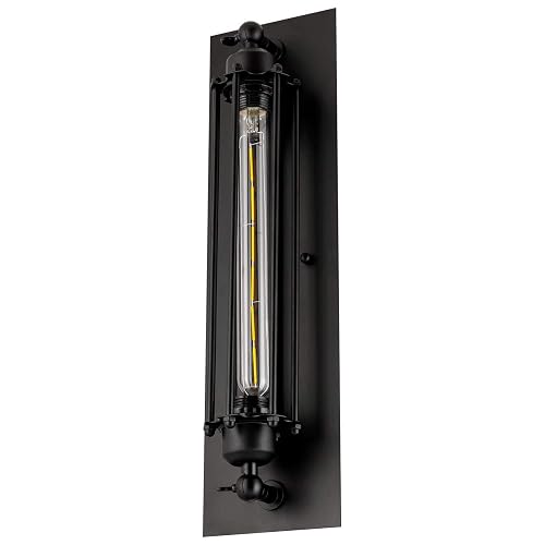 Sunlite 07038-SU Vintage-Inspired Tubular Cage Wall Sconce, Steampunk Industrial Light, Antique Style Metal Fixture, Medium Base Socket (Bulb Not
