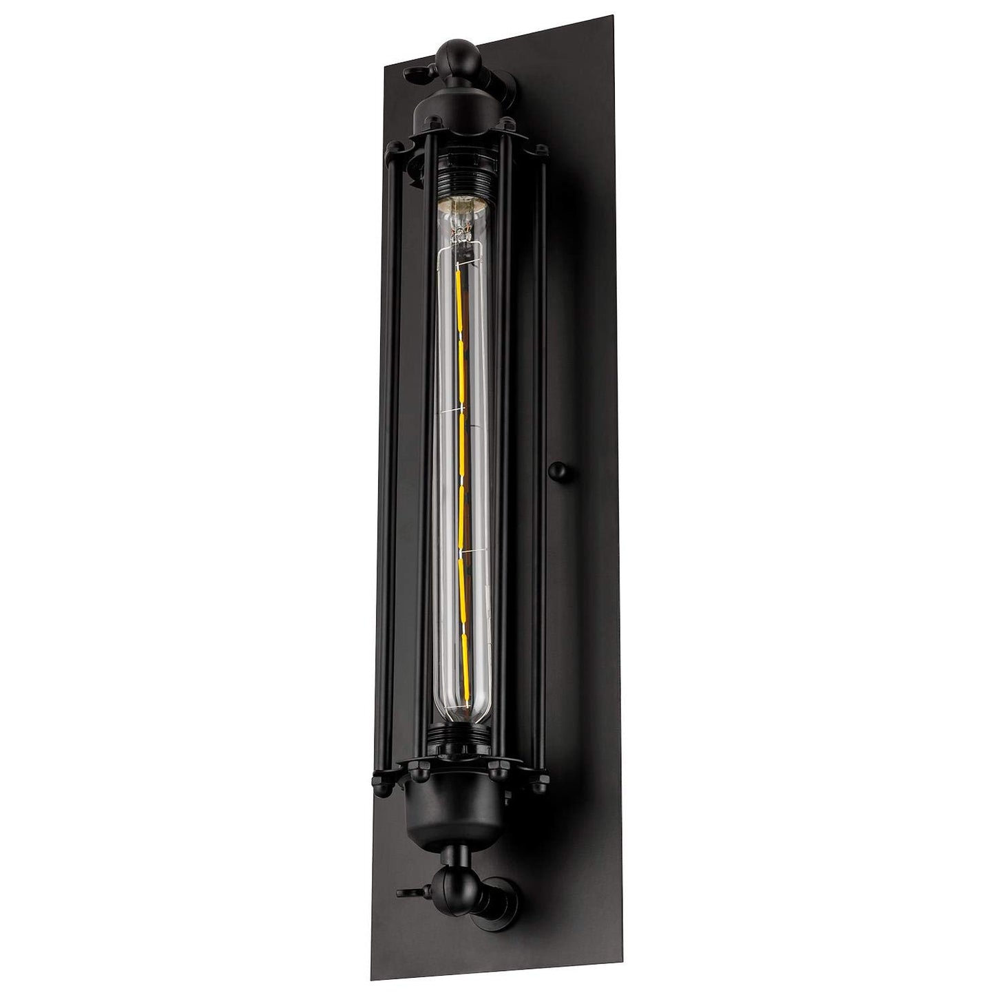 Sunlite 07038-SU Vintage-Inspired Tubular Cage Wall Sconce, Steampunk Industrial Light, Antique Style Metal Fixture, Medium Base Socket (Bulb Not