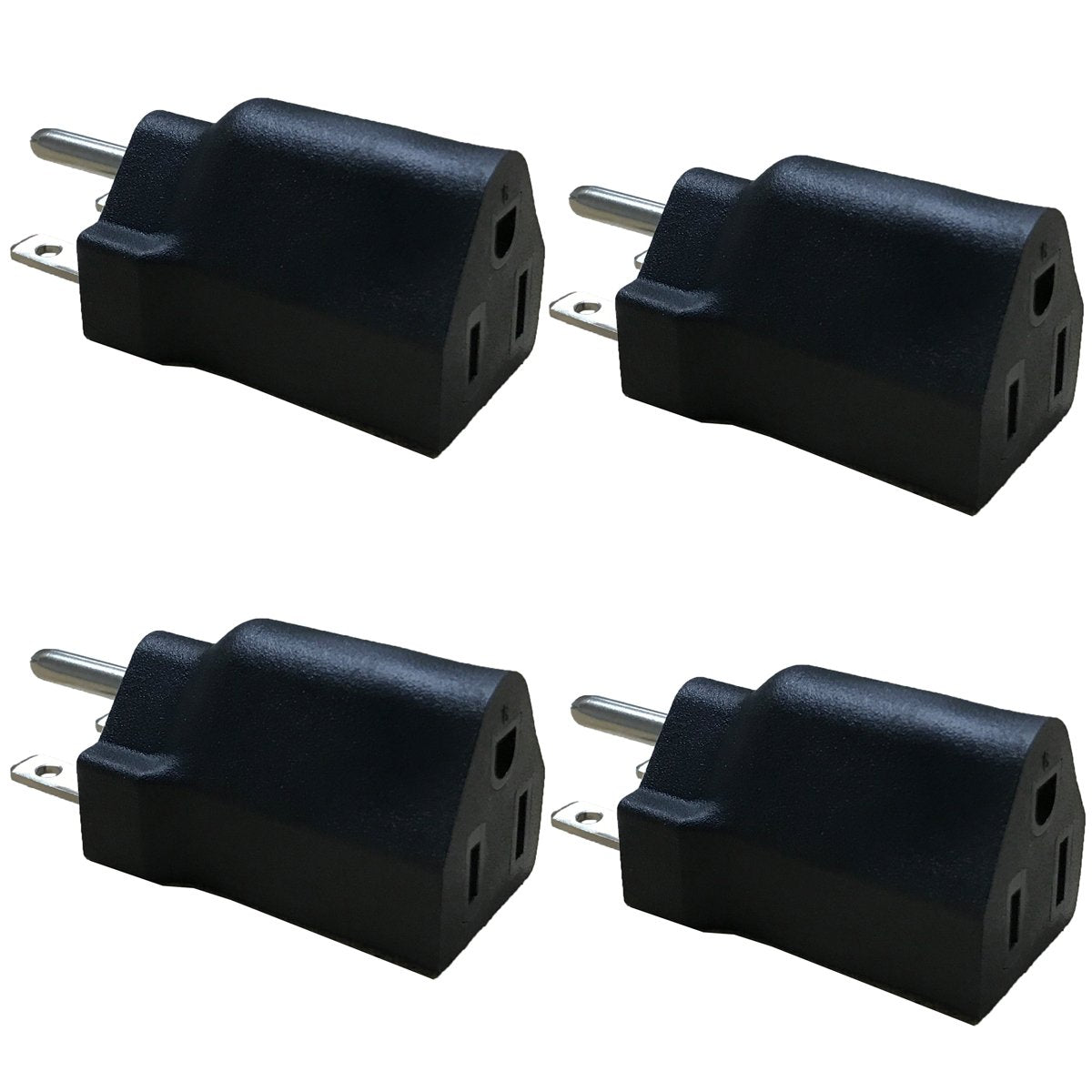 BloomGrow 4 PCS 120V to 240V Black Plug Adapter, 5-15P to 6-15R, NEMA Converter (4 PCS)