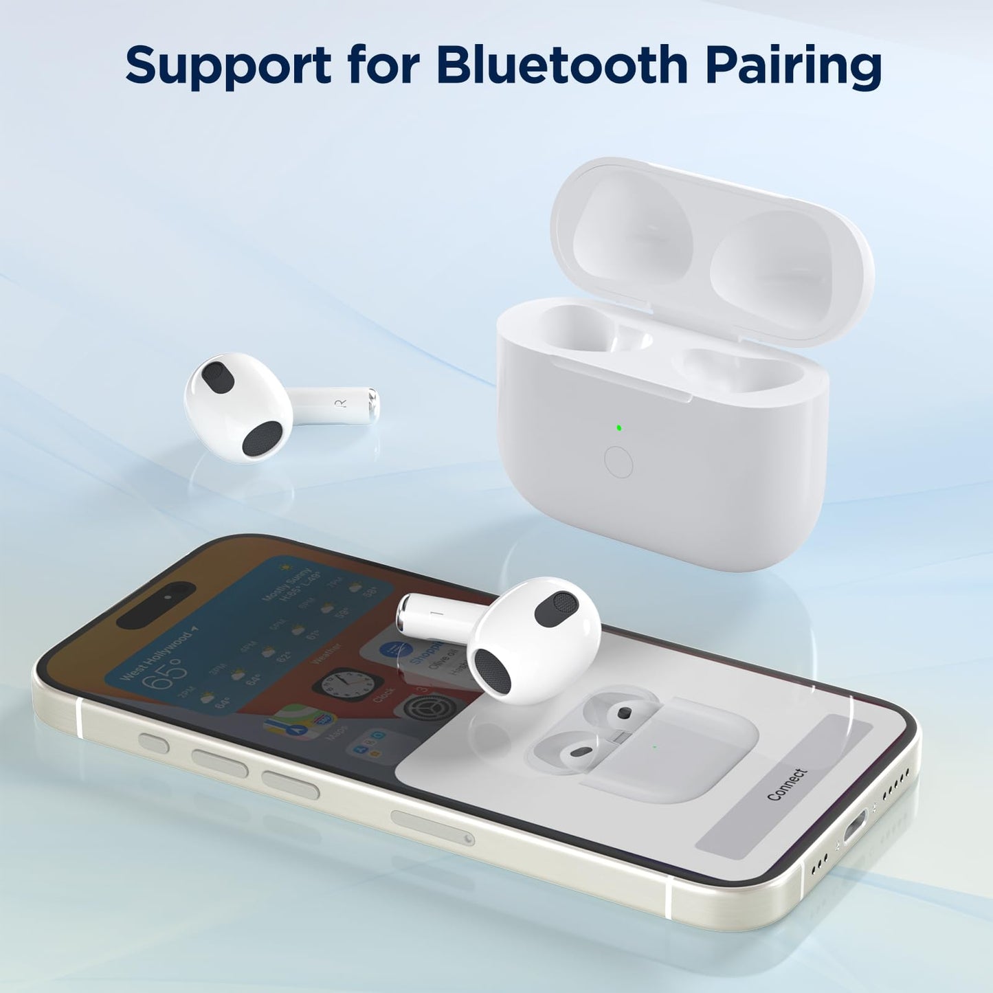 Replacement Charge Case for AirPod 3rd Generation Charging Case, Wireless Airpod Charging Cases Only with Bluetooth Pairing Sync Button, Replacement
