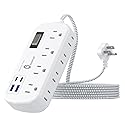 Overtop 12 in 1 Power Strip Surge Protector, 8 Outlets 4 USB (2 USB C Ports), Compact Wall Outlet Extender, Nightlight Flat Plug 5FT Extension Cord