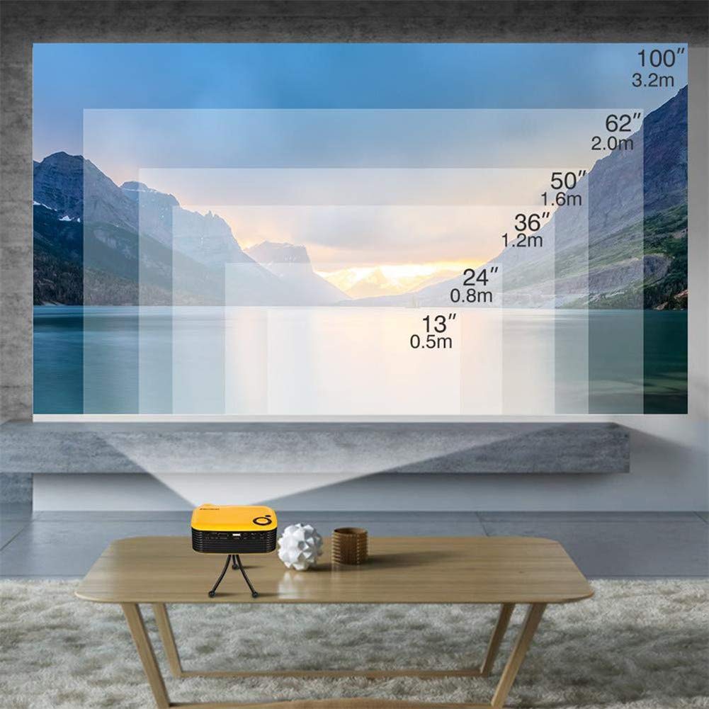 XNASU Mini Portable Projector, 800 Lumen Supports 1080P LCD 50,000 Hours Lamp Life Home Theater Video Projector Support Power Bank,