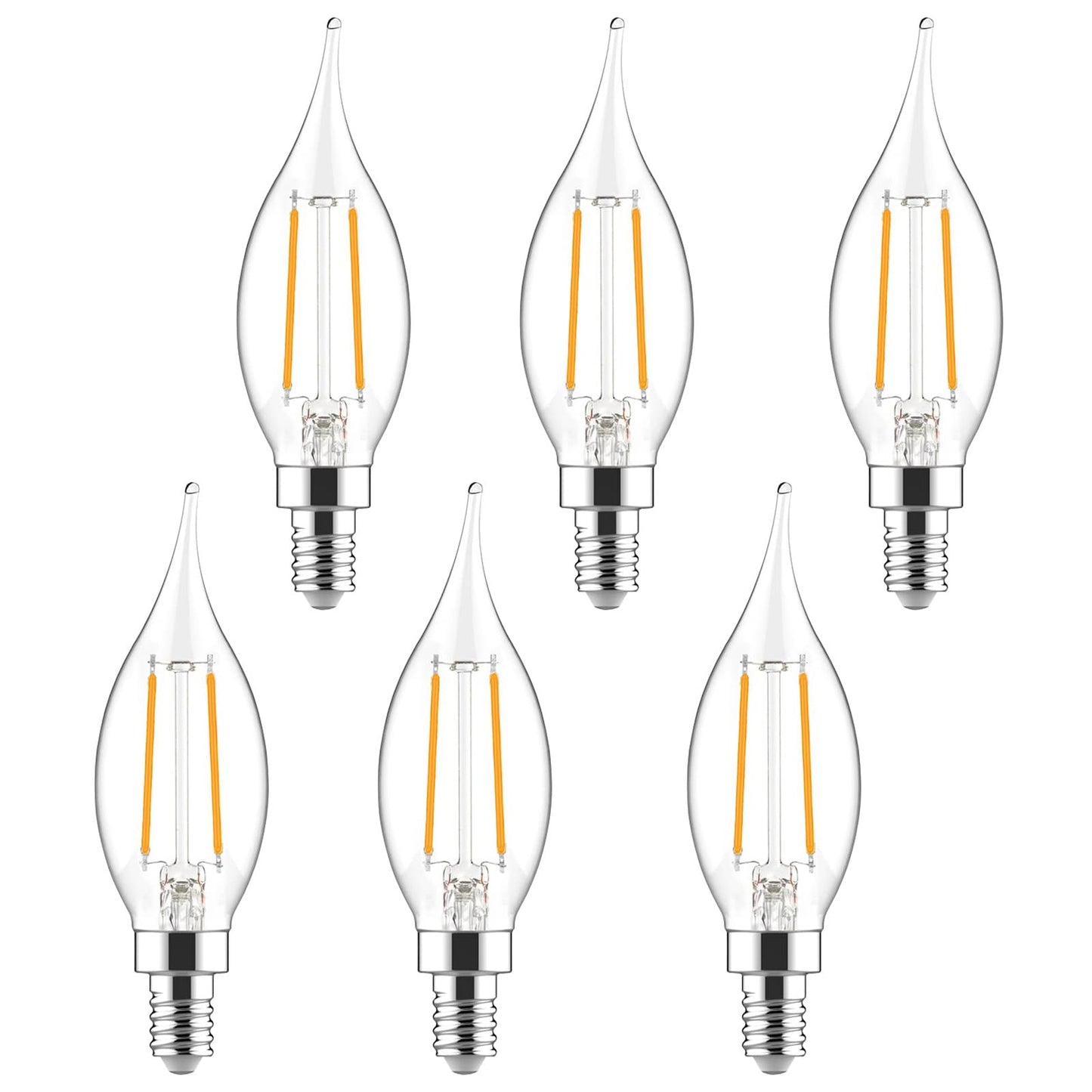 Sigalux E12 Candelabra Bulb 40 Watt Equivalent, LED Chandelier Light Bulbs Dimmable 2700K Soft White, CA10 Candle Shape E12 LED Bulb for Ceiling Fan