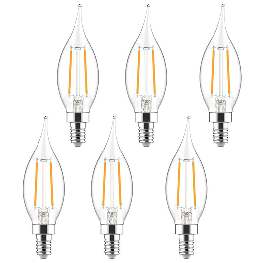Sigalux E12 Candelabra Bulb 40 Watt Equivalent, LED Chandelier Light Bulbs Dimmable 2700K Soft White, CA10 Candle Shape E12 LED Bulb for Ceiling Fan