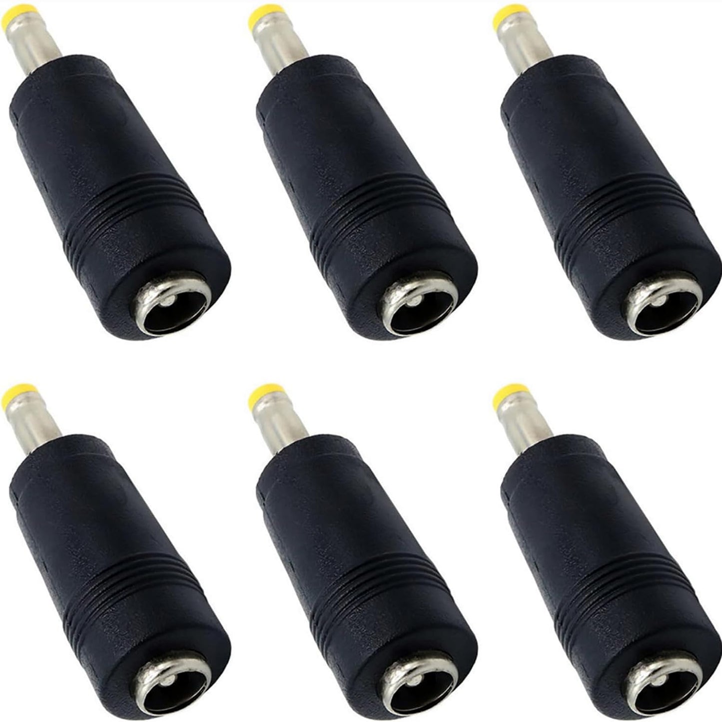 ZXUEZHENG 6Pcs DC Power Connector 5.5x2.1mm Female Jack to 4.0x1.7mm Male Adapter Barrel Connector,Yellow