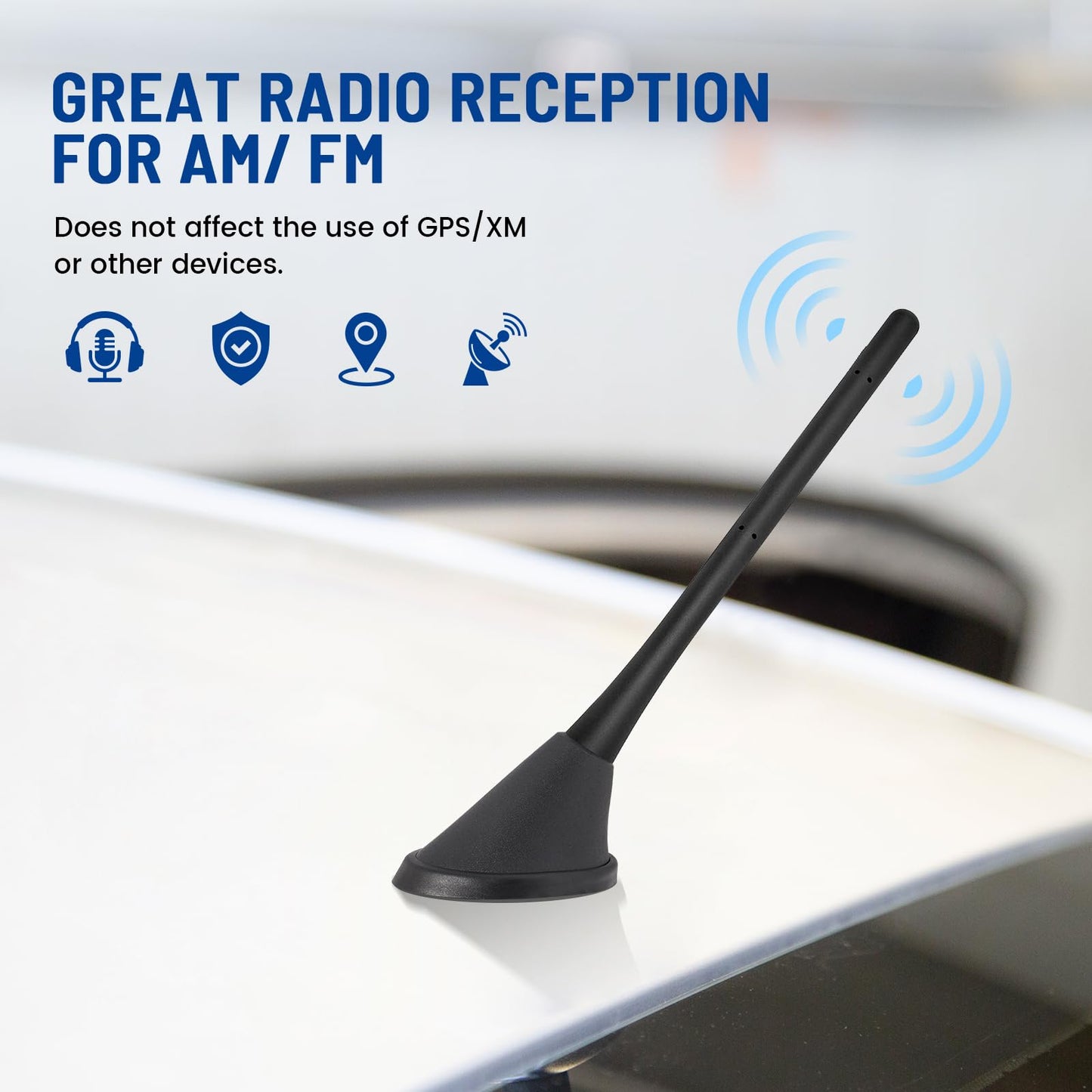 Anina 7" Car Antenna Mast for Honda CVR Accord Fit Civic Element (2002-2019) Replacement Car Radio Antenna Durable Flexible Rubber
