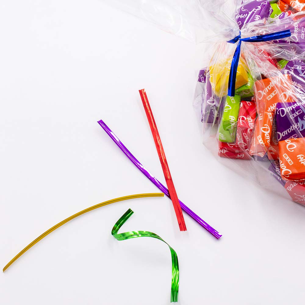 JoyRay 760PCS 4 Inches Metallic Twist Ties Plastic Cable Ties Reusable for Bread/Candy/Cookies/Party Cello and Bakery Bags(Gold)