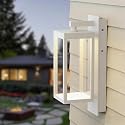 Inowel Dusk to Dawn Outdoor Wall Light White LED Exterior Light Fixture for House,15in Porch Light Outdoor Wall Mount Sconce with Clear Glass