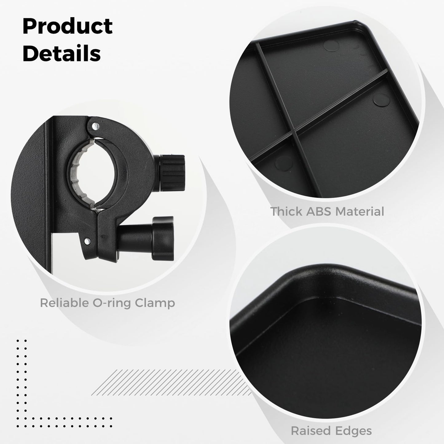 Microphone Stand Tray, Universal Clamp-On Rack Tray, Mic Stand Holder with Strong Load Capacity, Microphone Stand Shelf for Live Streaming Recording