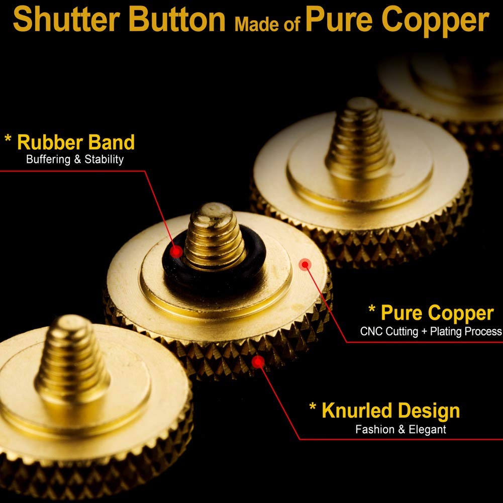 Camera Shutter Button (2 Pack/Gold) Upscale and Delicate Soft Shutter Release Button