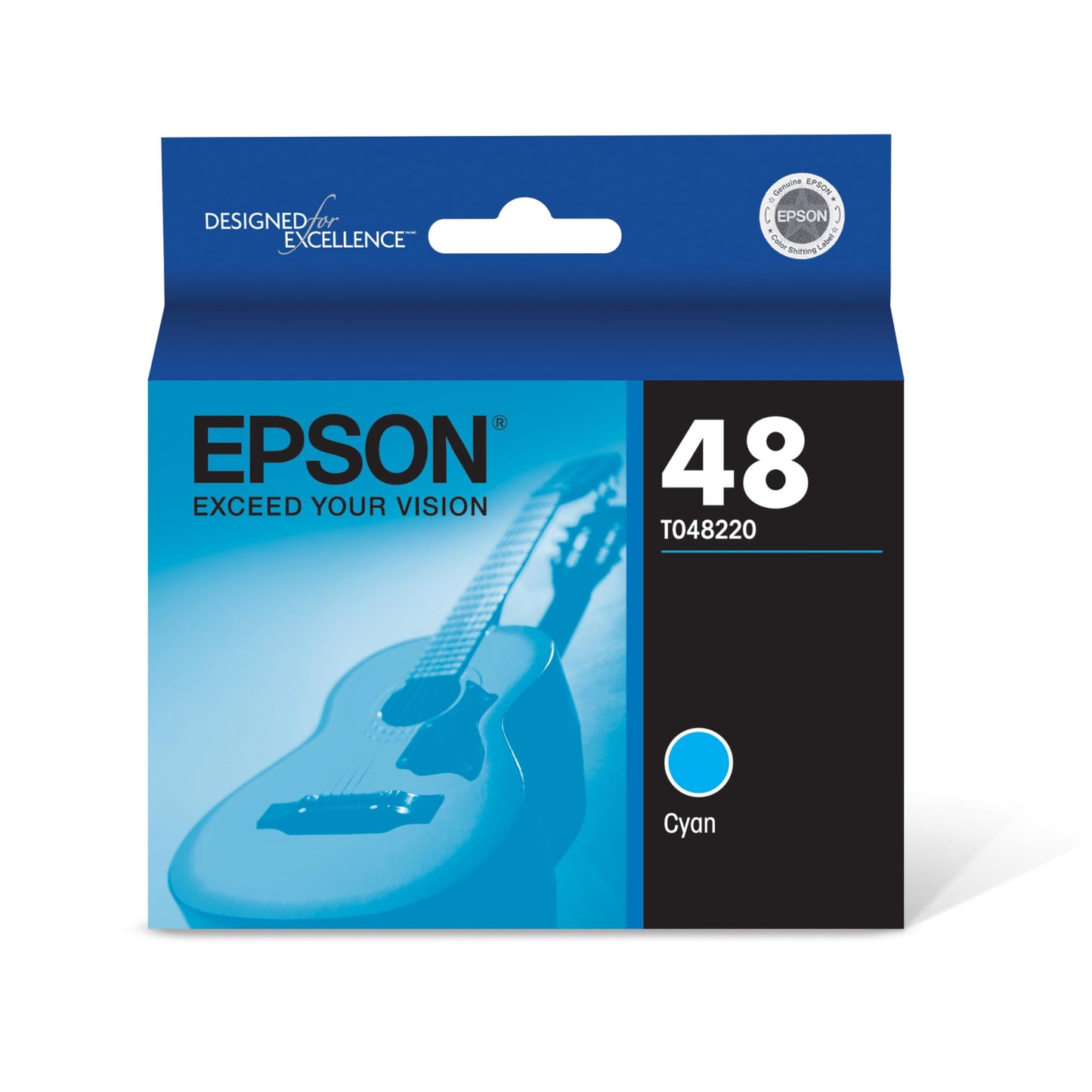 Epson 48 Standard Capacity Cyan Cartridge (T048220-S) Works with Stylus Photo R200, R220, R300, R300M, R340, RX500, RX600, RX620