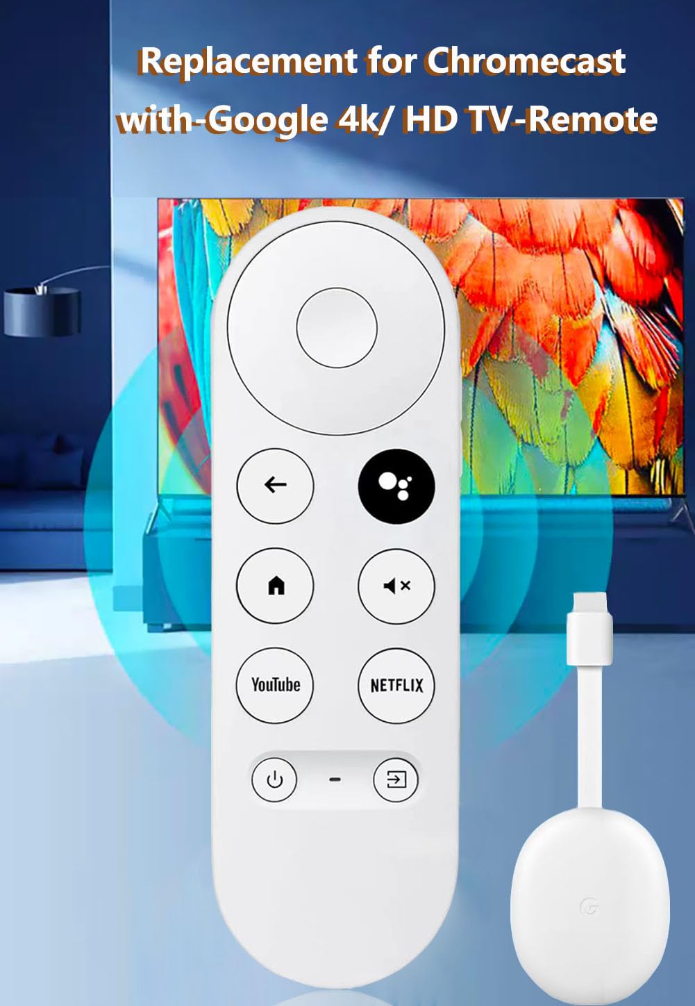 Upgrade Voice Remote for Google Chromecast 4k Snow TV, G9N9N Replacement Remote Control for Google TV, GA01920-US, GA01409-US, GA01923-US, GA01919-US