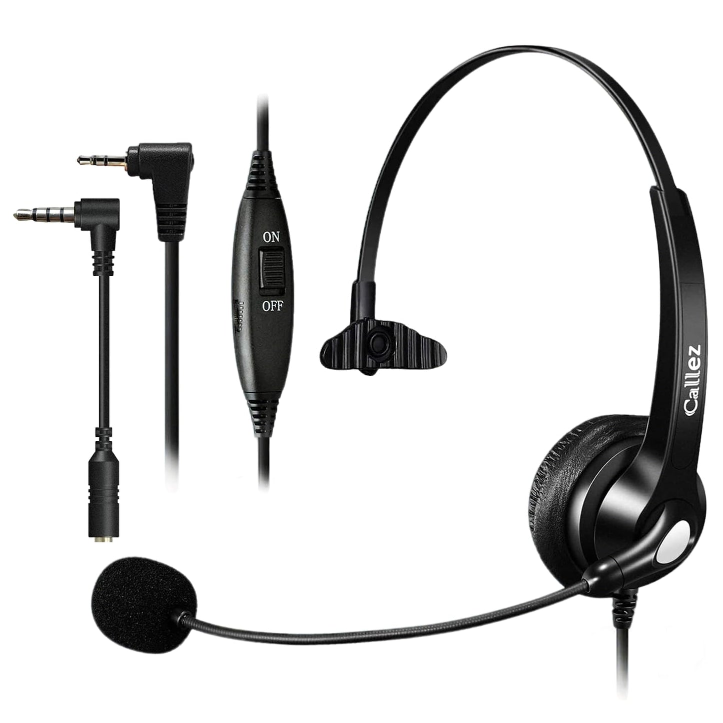 Callez 2.5mm Cordless Phone Headset with Microphone, Telephone Headphone Compatible with Uniden Panasonic VTech AT&T Cisco SPA RCA Dect Cordless
