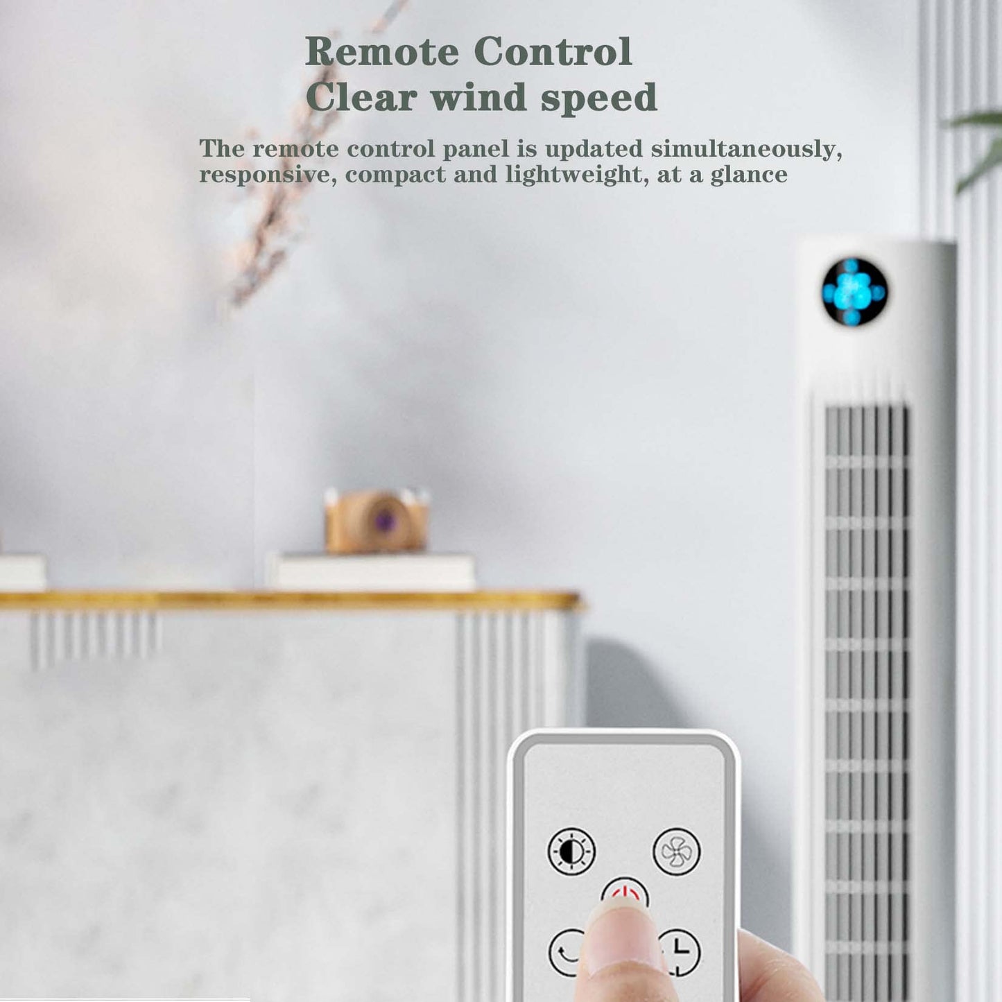 BNE Tower Fan with Remote Control, Silent Bladeless Cooling Fan, 3 Modes, LED Display with Touch Control, 12H Timer, Vertical Floor Fan for Home